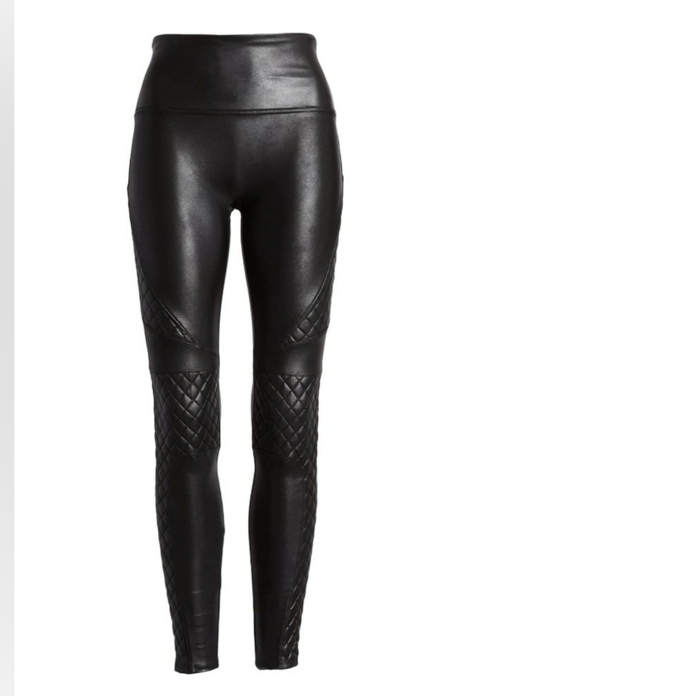 spanx quilted moto faux leather high rise leggings - Picture 5 of 7